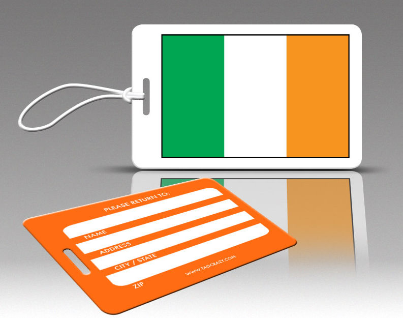 770558 Tagcrazy Luggage Tags- Ireland Flag- Set Of Three