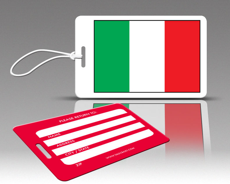 770561 Tagcrazy Luggage Tags- Italy Flag- Set Of Three