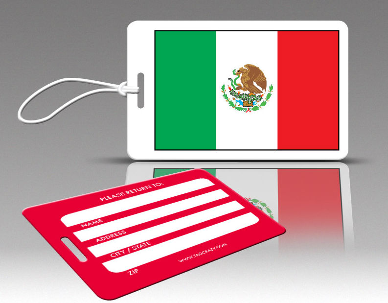 770569 Tagcrazy Luggage Tags- Mexico Flag- Set Of Three