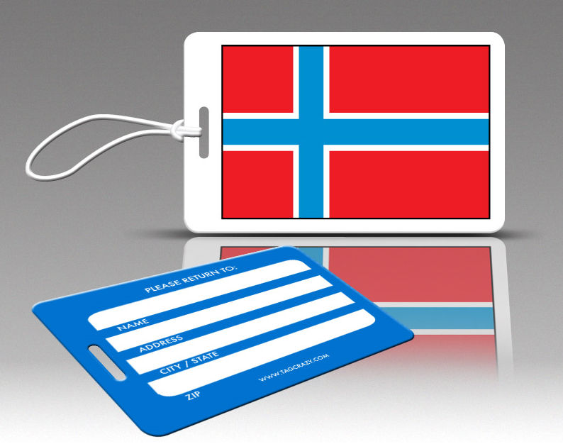 770574 Tagcrazy Luggage Tags- Norway Flag- Set Of Three