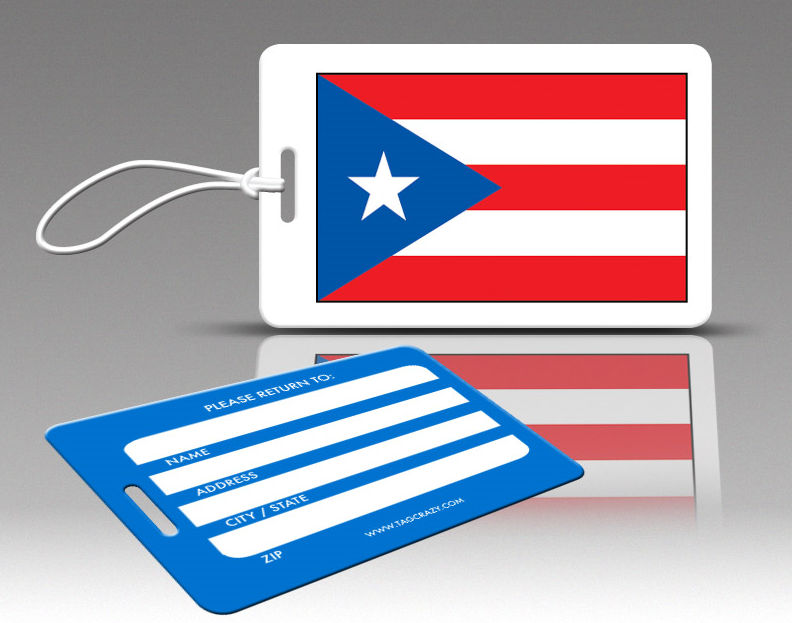 770581 Tagcrazy Luggage Tags- Puerto Rico Flag- Set Of Three