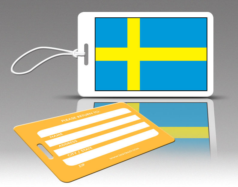 770586 Tagcrazy Luggage Tags- Sweden Flag- Set Of Three