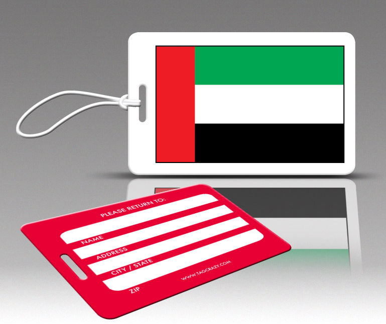 770590 Tagcrazy Luggage Tags- United Arab Emirates Flag- Set Of Three