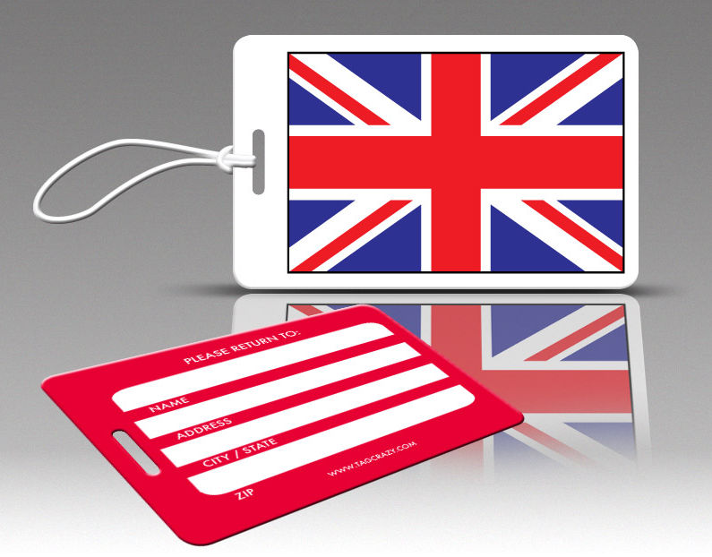 770592 Tagcrazy Luggage Tags- United Kingdom Flag- Set Of Three