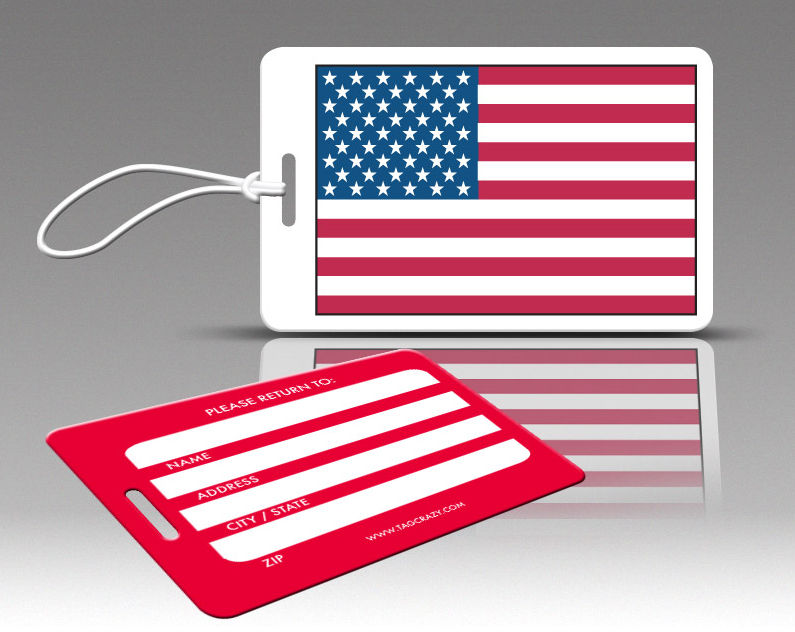 Tagcrazy Luggage Tags- United States Flag- Set Of Three