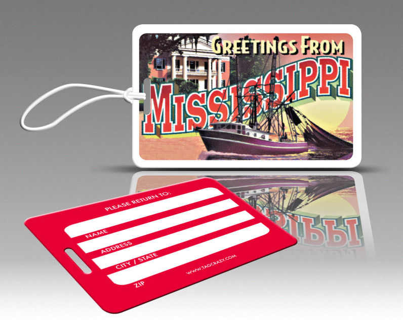 770717 Tagcrazy Luggage Tags- Mississippi- Set Of Three