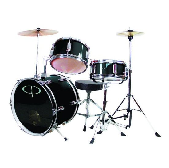 GP Percussion GP50BK 3 Piece Deluxe Junior Drum Set  Black