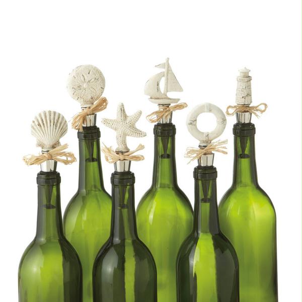 DCBK 291061 Set of 6 Nautical Ocean Style Wine Bottle Stoppers