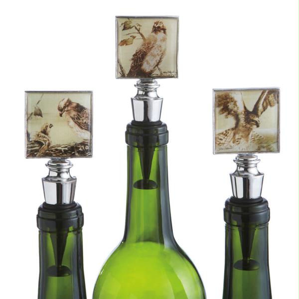 DCBK 301913 Pack of 6 Birds of Prey Elegant Wine Bottle Stoppers by Julie Ueland