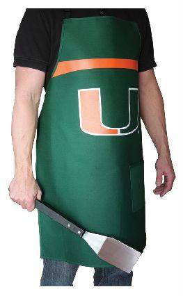 DGT GTAPRONMIA Pack of 2 Premium NCAA Apparel University of Miami BBQ Grilling Aprons