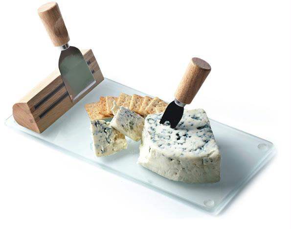 PICP PSM151 Pack of 2 Tempered Glass Cutting Cheese Boards With Magnetic Strip t