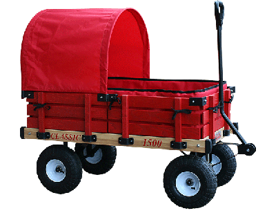 04158 20 In. X 38 In. Wooden Covered Wagon Withpads With 4 In. X 10 In. Tire