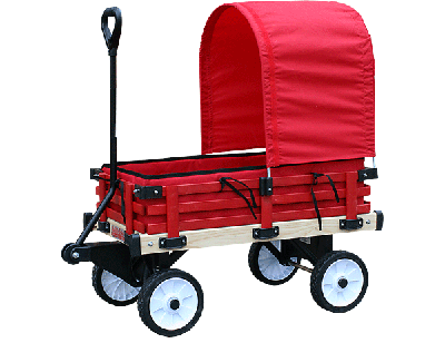 04769 16 In. X 36 In. Wooden Covered Wagon With Pads