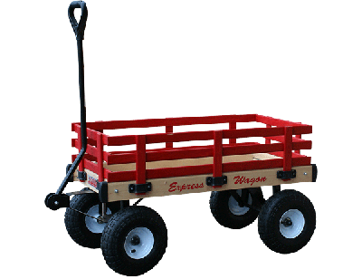 Hdw 20 In. X 38 In. Classic All Wood Express Wagon With 4 In. X 10 In. Tire