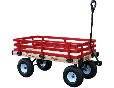 Mdw 16 In. X 34 In. Classic All Wood Express Wagon With 4 In. X 10 In. Tire