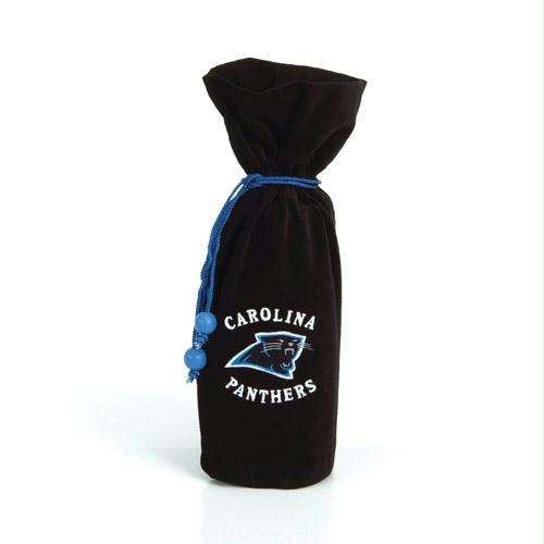 SCS 12904 14 in. NFL Carolina Panthers Velvet Wine Bottle Drawstring Bag
