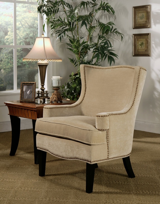 Ojai HSSF050CRM Fabric Nailhead Trim ArmchairCream
