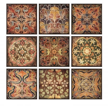 82000-9 Tuscan Wall Panels - Set Of 9 - Individually Framed