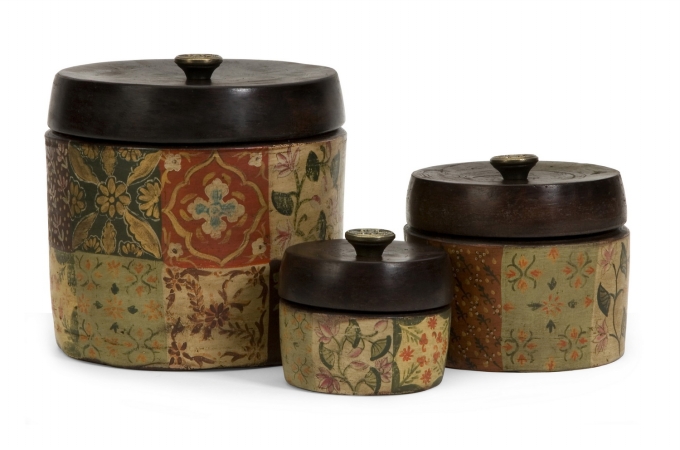 Lighting Business 54993 Barberry Handpainted Storage Canisters Set of 3