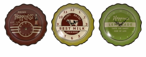 Lighting Business 191143 Bottle Cap Ceramic Clocks  Set of 3