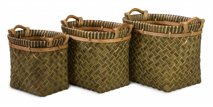 Lighting Business 670083 Capri Green Baskets  Set of 3