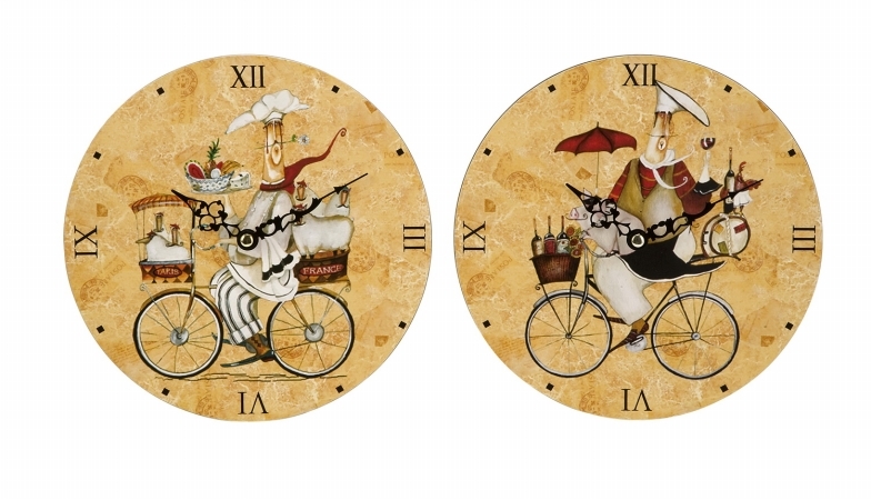 Lighting Business 370322 Chef On Bike Clocks  Set of 2