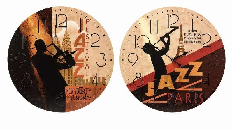 Lighting Business 370002 Jazz Musicians Wall Clocks  Set of 2