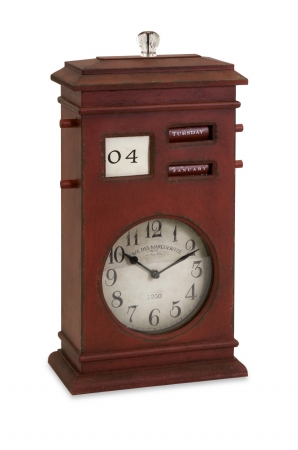 Lighting Business 27575 Jerrick Red Distressed Calendar Clock