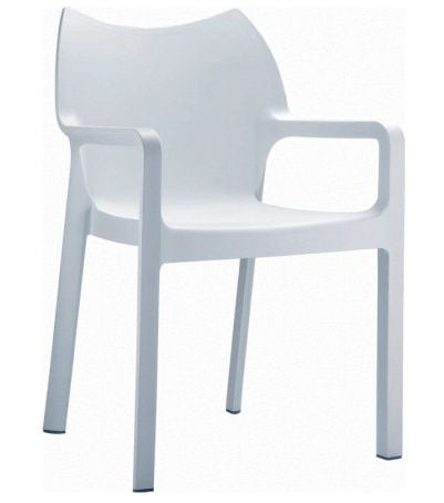 Isp028-whi Diva Stackable Armchair - White- Set Of 4
