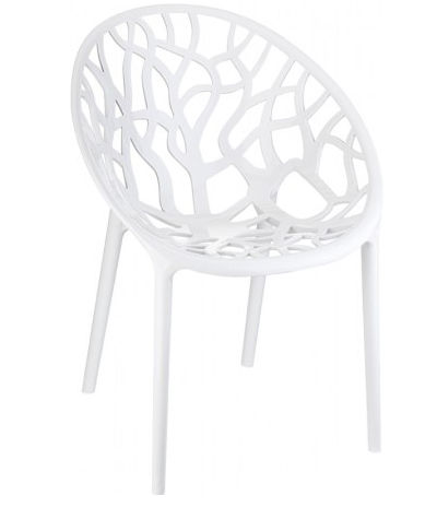 Isp052-gwhi Crystal Chair - Glossy White- Set Of 2