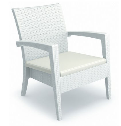Isp850-whi Miami Club Chair - White- Set Of 2