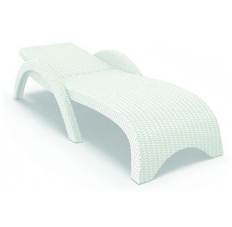 Isp860-whi Miami Wickerlook Resin Outdoor Chaise Lounge - White- Set Of 2