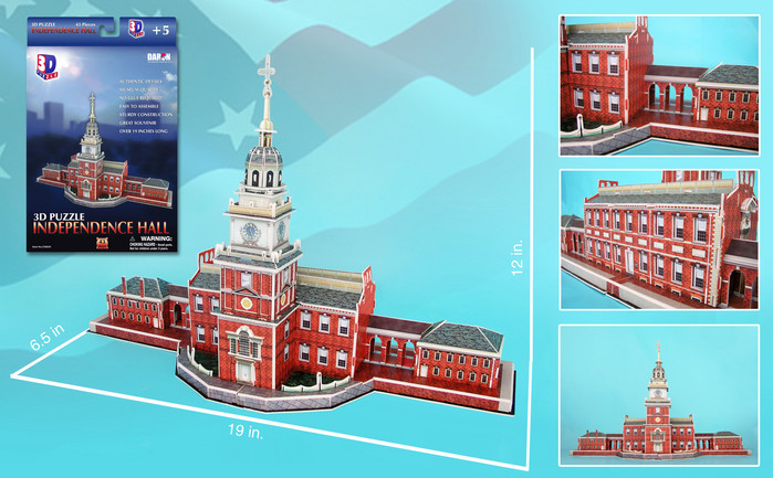 Independence Hall Philadelphia 3d Puzzle - 43 Pieces