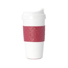 Design For Living 5082394 16oz Hdpp Mug With Flip Top Lid And Tpr Pink Sleeve