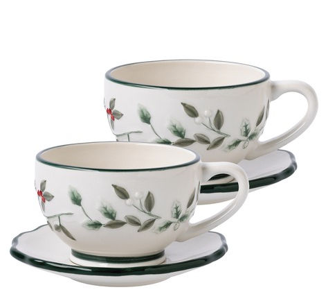 Mikasa 5058214 Winterberry set of 2 cups and saucers