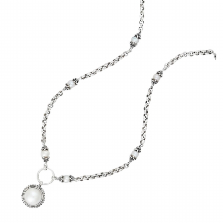 Metal Market Place GA2535 Greg Anthony Bali 18K and Silver Mabe Pearl Necklace