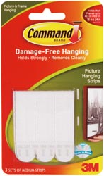 446477 Command Medium Picture Hanging Strips-white 3 Sets-pkg