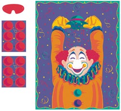 AMSCAN 331063 Party Game-Pin The Nose On The Clown