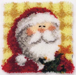 M C G Textiles 400660 Latch Hook Kit 12 in. x 12 in. Ho Ho Santa Pillow