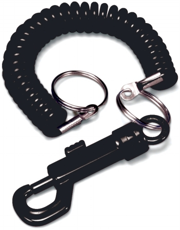 Key Ring Wrist Coil And Clip Keychain Black (67321)
