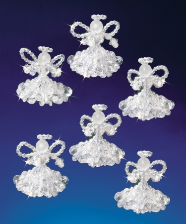 154535 Holiday Beaded Ornament Kit-crystal Angels 2 In. Makes 6