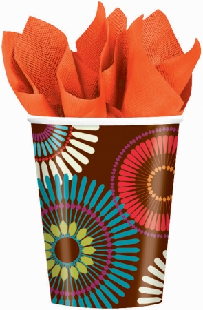 AMSCAN 156132 Paper Cups 9 Ounce 8-Pkg-Modern Motif