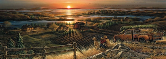 White Mountain Puzzles 465702 Jigsaw Puzzle Terry Redlin Panoramic 700 Pieces 12 in. x 34 in. Best Friends