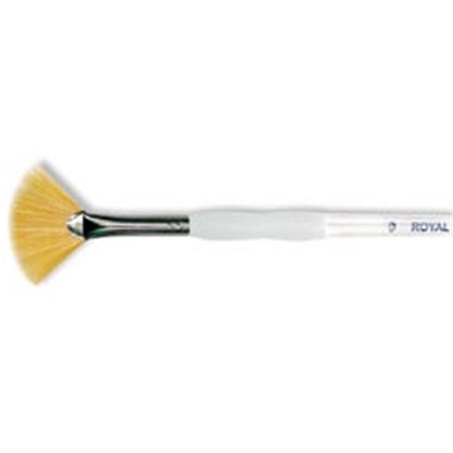 Royal Brush 270004 Soft-Grip Golden Taklon Fan Brush-Size 4 
