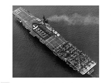 Sal25541611 High Angle View Of An Aircraft Carrier In The Sea Uss Boxer -cv-21- 1951 -24 X 18- Poster Print