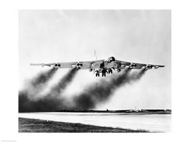 Low Angle View Of A Fighter Plane Taking Off B-52 Stratofortress -24 X 18- Poster Print