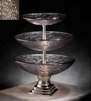 JSG Oceana 706SIL000 3Tiered Serving Bowls with Silver StandCrystal