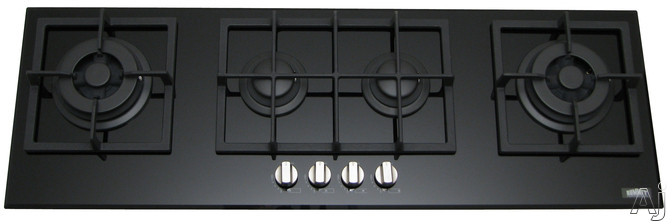 Gc443bgl 4-burner Island Gas-on-glass Cooktop With Sealed Burners And Cast Iron Grates