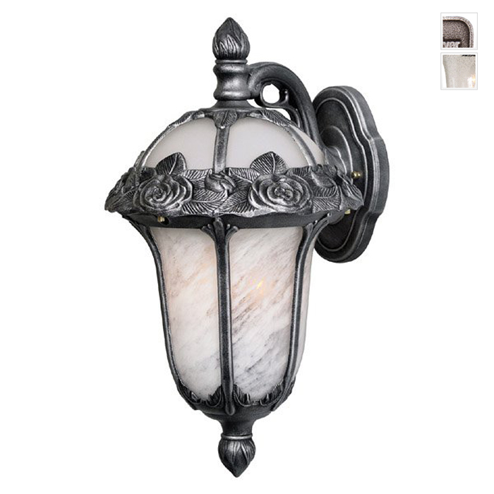 Rose Garden F-1711-sw-sg Small Top Mount Light With Alabaster Glass-swedish Silver
