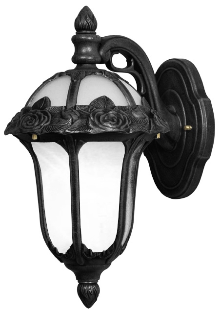 Rose Garden F-1711-blk-ab Small Top Mount Light With Alabaster Glass-black